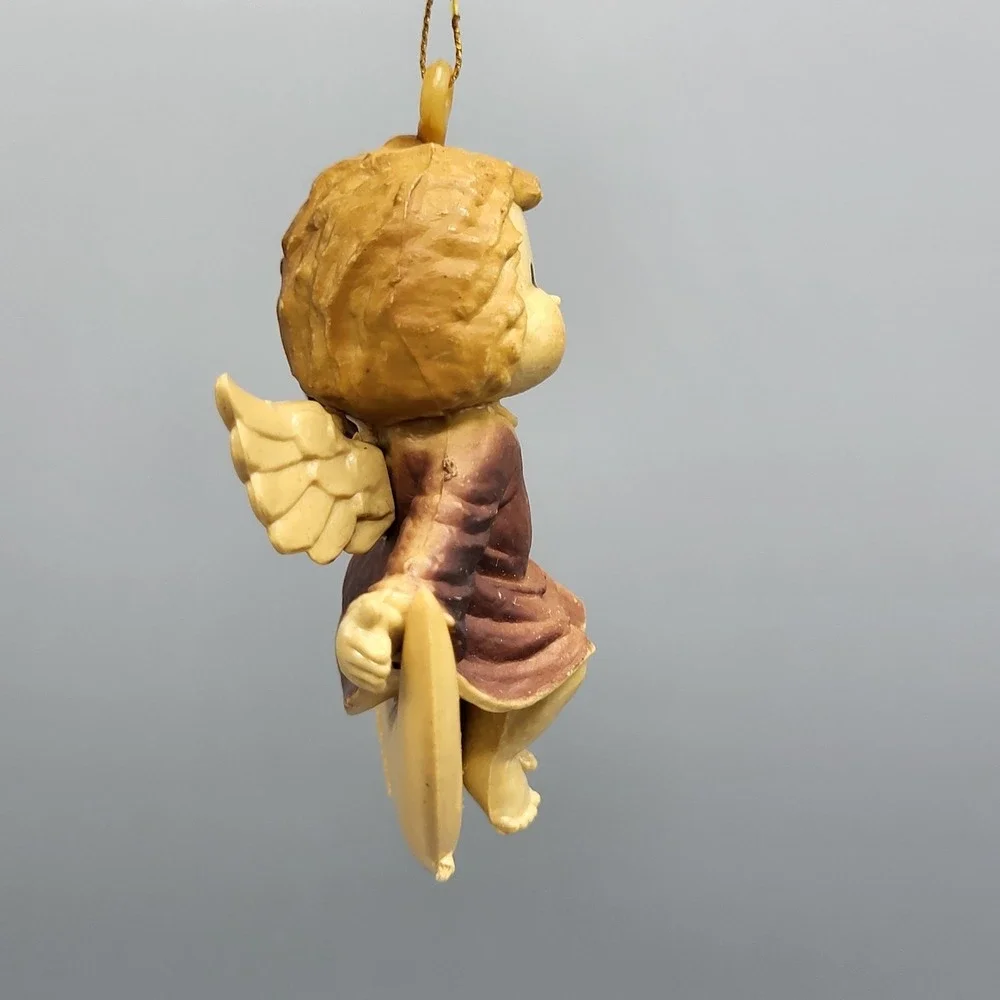 Vintage Angel Christmas Ornament Crescent Moon Celestial Holiday Decor Hong Kong